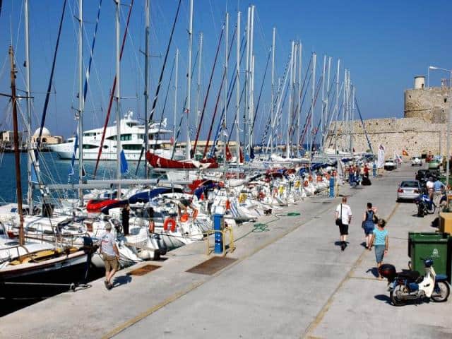 Rhodos island has its public marina, for sailing & catamaran yachts, called “Mandraki”!